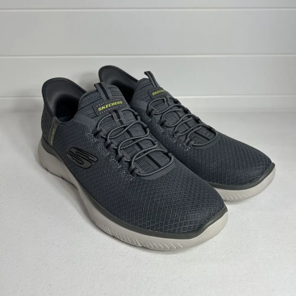 Skechers Men’s Slip ins Shoes Size 8 Charcoal Gray Comfort Memory Foam Flaw